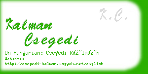 kalman csegedi business card